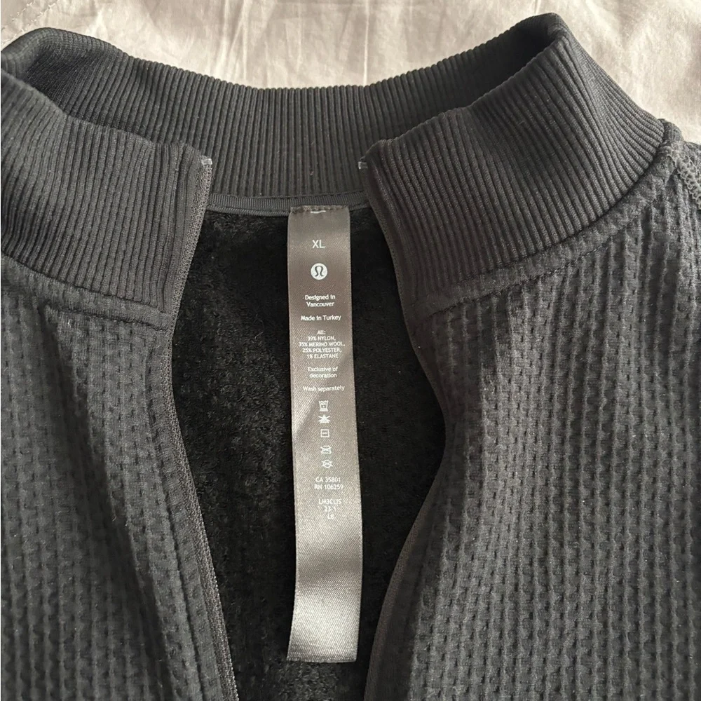 Men's Black Quarter-Zip Sweater - Picture 2 of 4